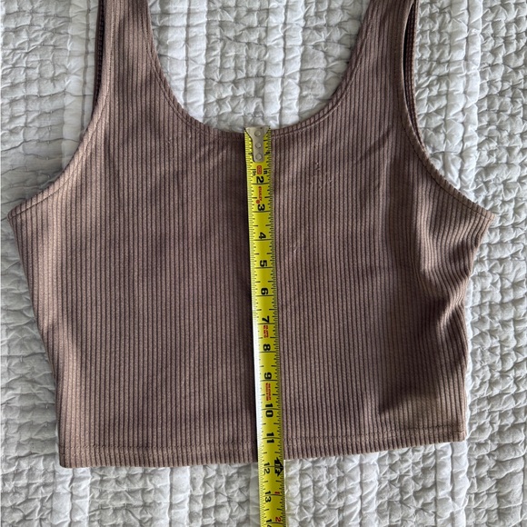 Ribbed Tank Top and Shorts Set in Mocha, Size Large - Picture 6 of 9